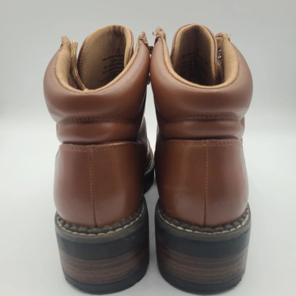 Universal Thread Womens Kira Hiking Boots Cognac‎ Ankle Memory Foam Sz 6 Shoes